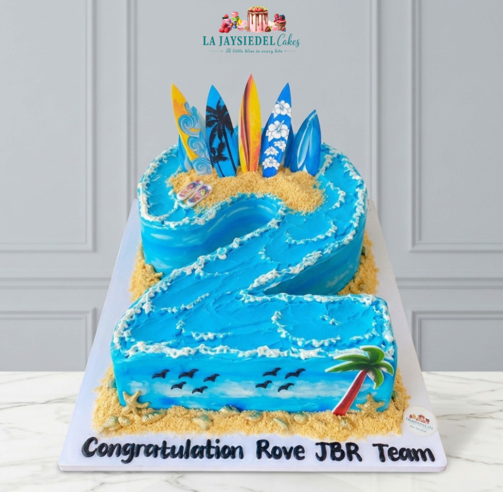 Ocean-Themed Number Two Cake