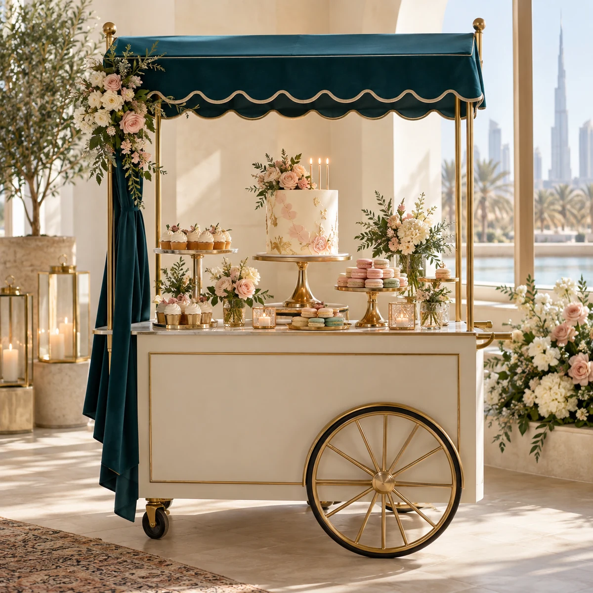 Premium birthday cake and dessert cart