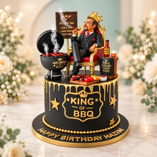 Existing barbecue birthday cake photo